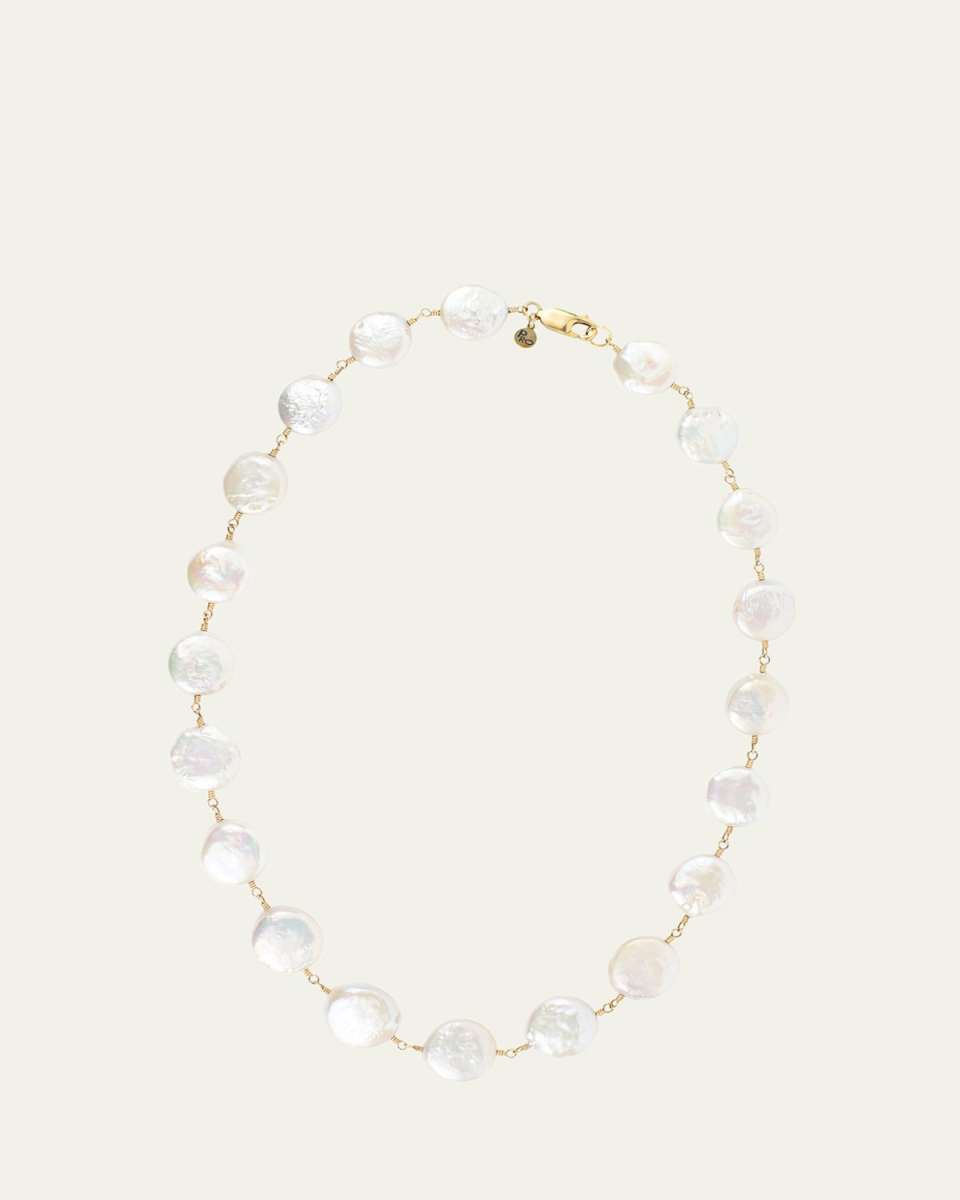14k Gold Fill Sundown Necklace With Pearls, 18"L